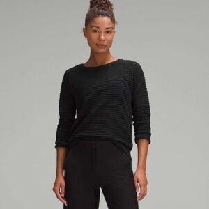 Lululemon Athletica Black Knit Crew Neck Sweater